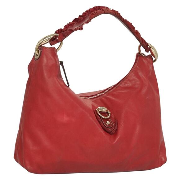 GUCCI Shoulder Bag Leather Red Gold 189840 189840 - Picture 1 of 16